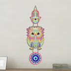 Artvibes Decorative Owl Evil Eye Hanging for Home Entrance | Lucky Charm Nazar Protection MDF Wall Art | Vastu Accent for Living Room | Office | Balcony & Main Door | Housewarming Gift (WH_8530N)