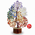 Lirzeg 7 Chakra Crystal Tree, Showpiece Good Luck and Positive Energy, Showpiece for Living Room, Natural Healing Gemstones Money/Lucky Tree for Good Luck (500 Beds Tree)