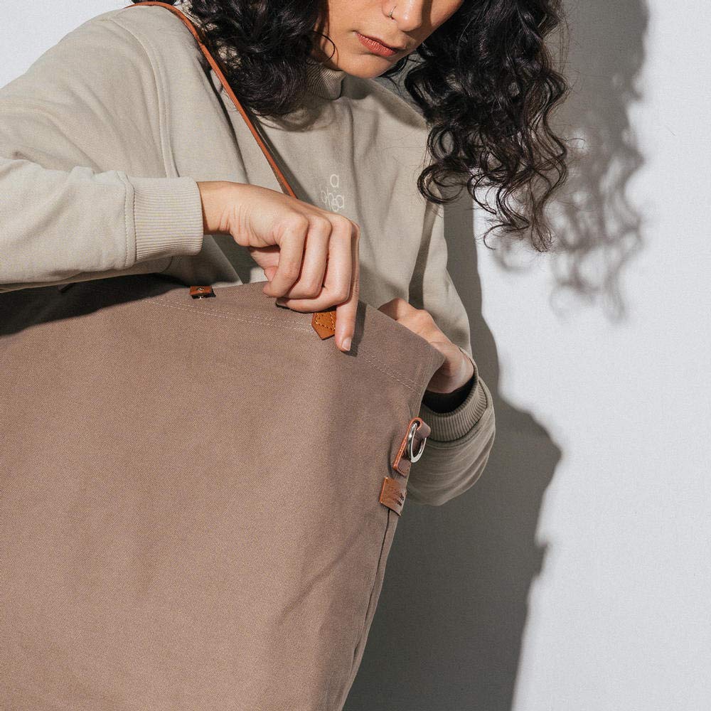 DailyObjects Latest Stylish Buoy Tote Bag for Girls & Women | Sturdy Cotton Canvas Material | Double Shoulder Straps | Ladies Handbag Purse For Daily & Office Use | Zip Pocket | Handcrafted