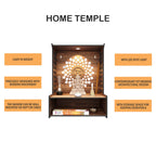 Rellon Industries Temple for Home, Mandir for Home for Pooja Mandir for Home Beautiful Wooden Temple for Home Pooja Stand for Home and Office with LED Spot Light mandir (A4)
