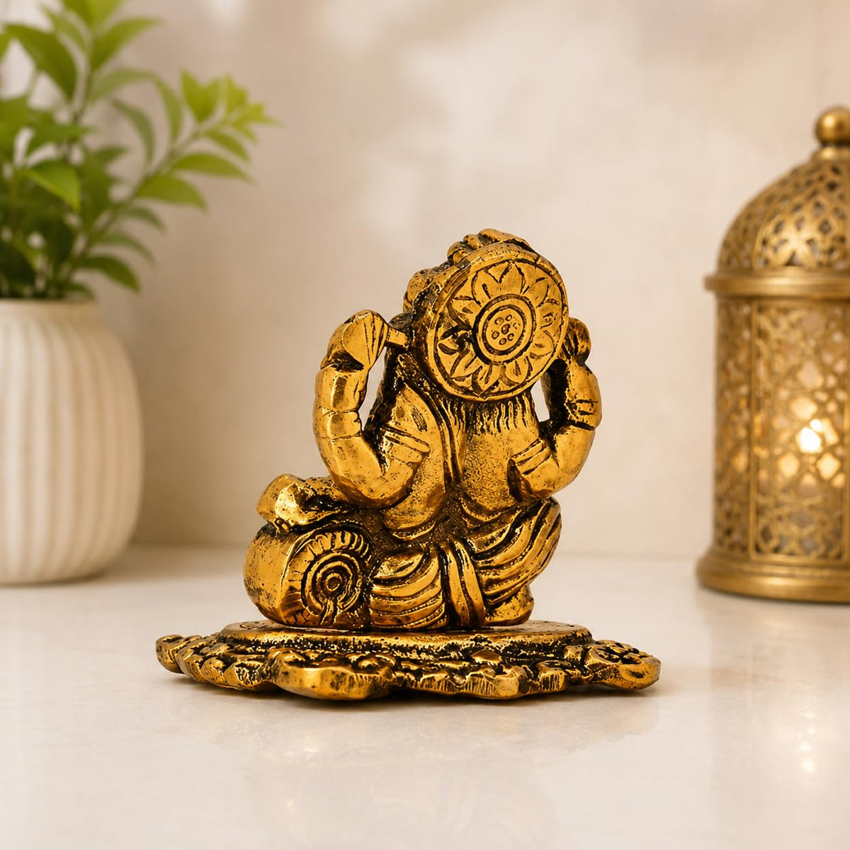KridayKraft Ganesha ji Reading Book Statue,Ganpati Murti Idol for Pooja & Home,Office Décor Ganesh Idol for Car Dashboard Religious Showpiece for Decoration & Gifting Article...