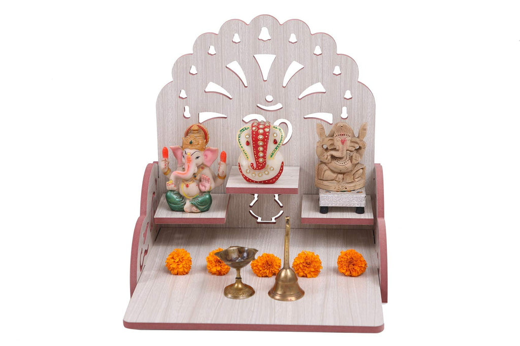 MIDU Wooden Temple Beautiful Plywood Mandir Pooja Room Home Decor Office (Modern)