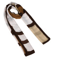 Kyoto Grid Scarf for Women | Lightweight Geometric Printed Stole & Shawl for Women | Soft Long Fashion Wrap Scarf for Casual, Office, Travel & Winter Styling | Brown Beige White Minimalist Design
