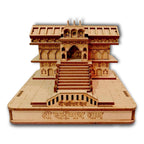 Amzgear Badrinath Temple in Wood | Wooden Shree Miniature 3D Handmade| Religious Decorative showpiece Decoration, Office and Gift (Badrinath)