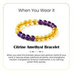 LIFE CHANGING ASTRO Natural Citrine Amethyst Bracelet for Men & Women | Certified 8mm–10mm Beads | Positivity, Spiritual Growth & Abundance | Mental Clarity, Intuition & Wealth Attraction | by Acharya Lavbhushan Ji