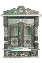 Suhanika Crafters Wooden Pooja Mandir for Home Medium Sagwan Wood Temple with Copper and Aluminum Accents Handcrafted Dev Ghar Mantapa for Home Office Prayer Room Traditional Decor Gift