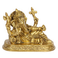 ARTVARKO Brass Ganesh Resting Statue Murti Blessing Ganesha Idol Vinayak Ganpati for Home Entrance Décor Temple Puja Gift.