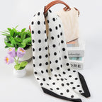 Scarf for Women Stylish, Square Silk Like Head Scarf for Women, Polka Dot Hair Band Retro, Elegant Silk Scarf Beautiful Bandanas, Versatile Silk Satin Hairing Scarf for Wrapping and Sleeping at Night