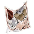 CrossKulture Printed Poly Silken Feel Scarf Stole For Women | Stylish, Soft, & Lightweight | Satin Feel Neck Scarf, Hair Scarf, Head Scarf | Square Silk Stole For Handbag (Colour31) For Female, Black