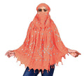 HETVIN Cotton Long Scarf Cum Mask Scarves Usable for Vehicle Driver | White Printed Design Fabric | Universal Size | Soft & Breathable Sun Protection | For Girl & Women (Orange)