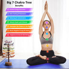 Bins Aura Seven Chakra Tree of Life for Positive Energy | Feng Shui Decor, Fake Bonsai, Crystals and Healing Stones, Money Tree | Room Decor 7 Chakra, Stone, Healing Crystals, Spiritual Gifts