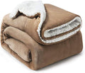 BSB Home Polyester Micromink Warm Sherpa Super Soft Flannel Solid/Plain Blanket for Light/Mild Winter, Light Brown, Size 220 X 230 Cms (Approx 7.4 X 7 Ft, Double) Skinfriendly, 200 tc Kafalo