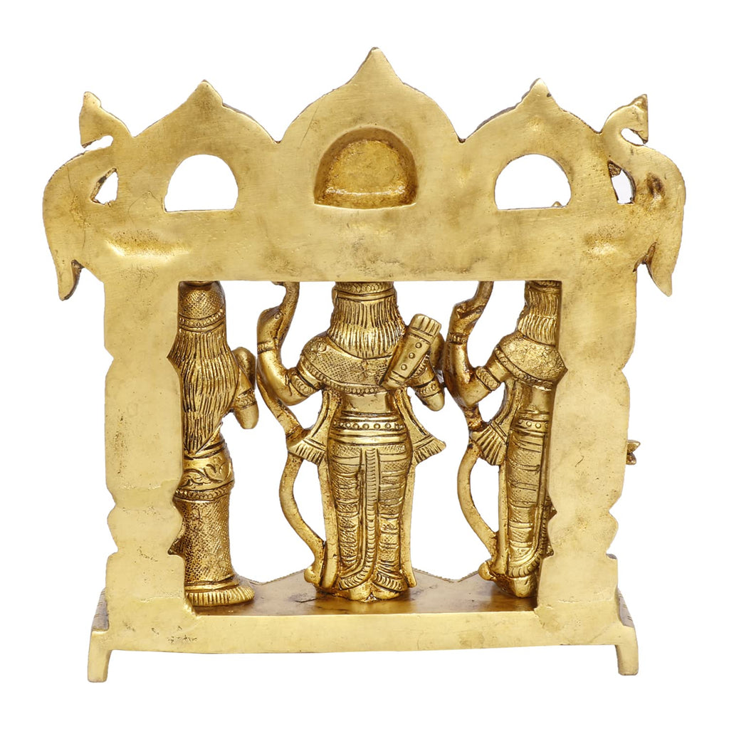 ARTVARKO Brass Ram Darbar Statue Shree Ram Ji Sita Laxman Hanuman Home Décor Puja Bhagwan Idol Murti for Mandir Temple 7.5 Inches