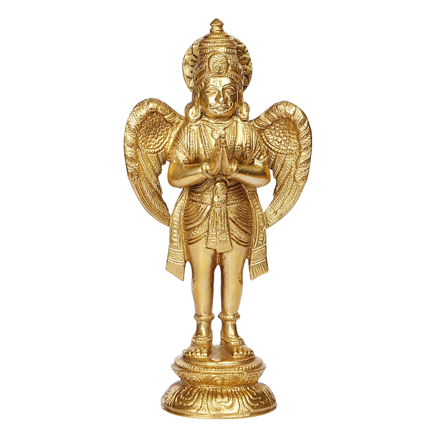 ARTVARKO Brass Garuda Idol Statue Vishnu's Vehicle Eagle Bird Murti for Home Decor Vaastu Feng Shui Vastu Lucky Charm Marriage Gift Height 8 Inch