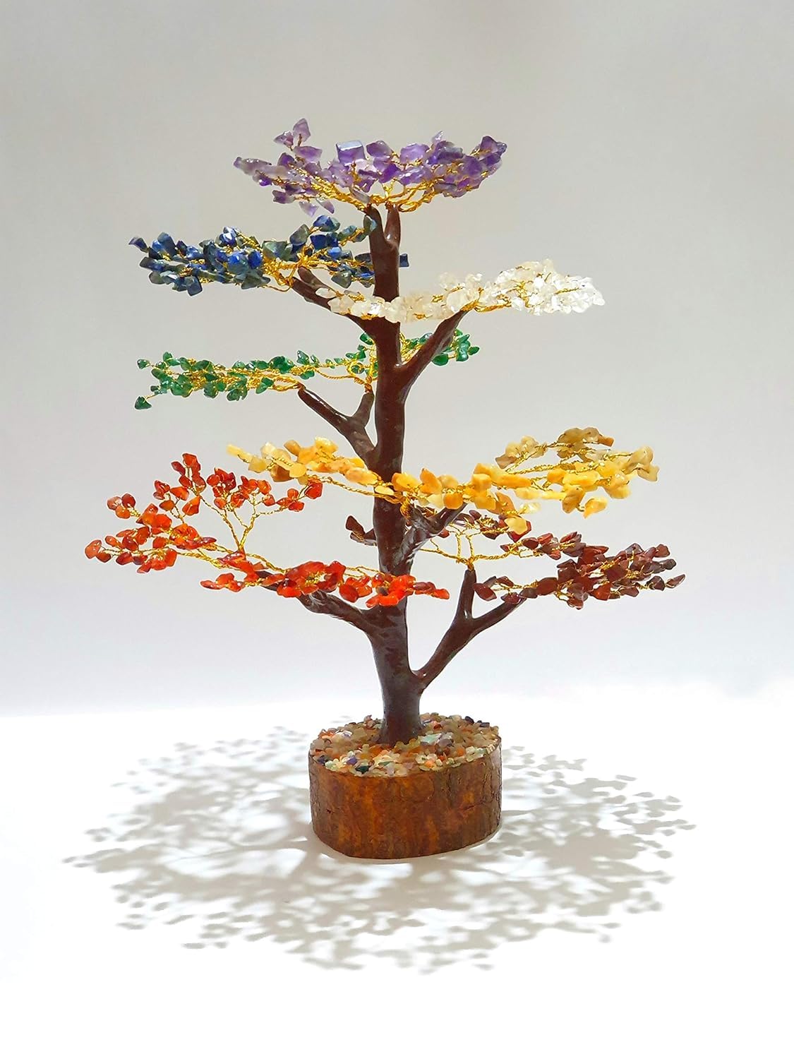A P HOMES 7 Chakra Healing Gemstone Tree - Handcrafted Feng Shui Crystal Tree for Positive Energy, Wealth, and Balance | Meditation Decor, Reiki Healing, Home & Office Decor Gift (700 Beads)
