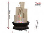 KridayKraft Decorative Waterfall Design Table top Colour Changing Lights Fountain Polyresin Showpiece for Home Garden Living Room Decor Decoration Gift Items, 30 CM 1.2 kg