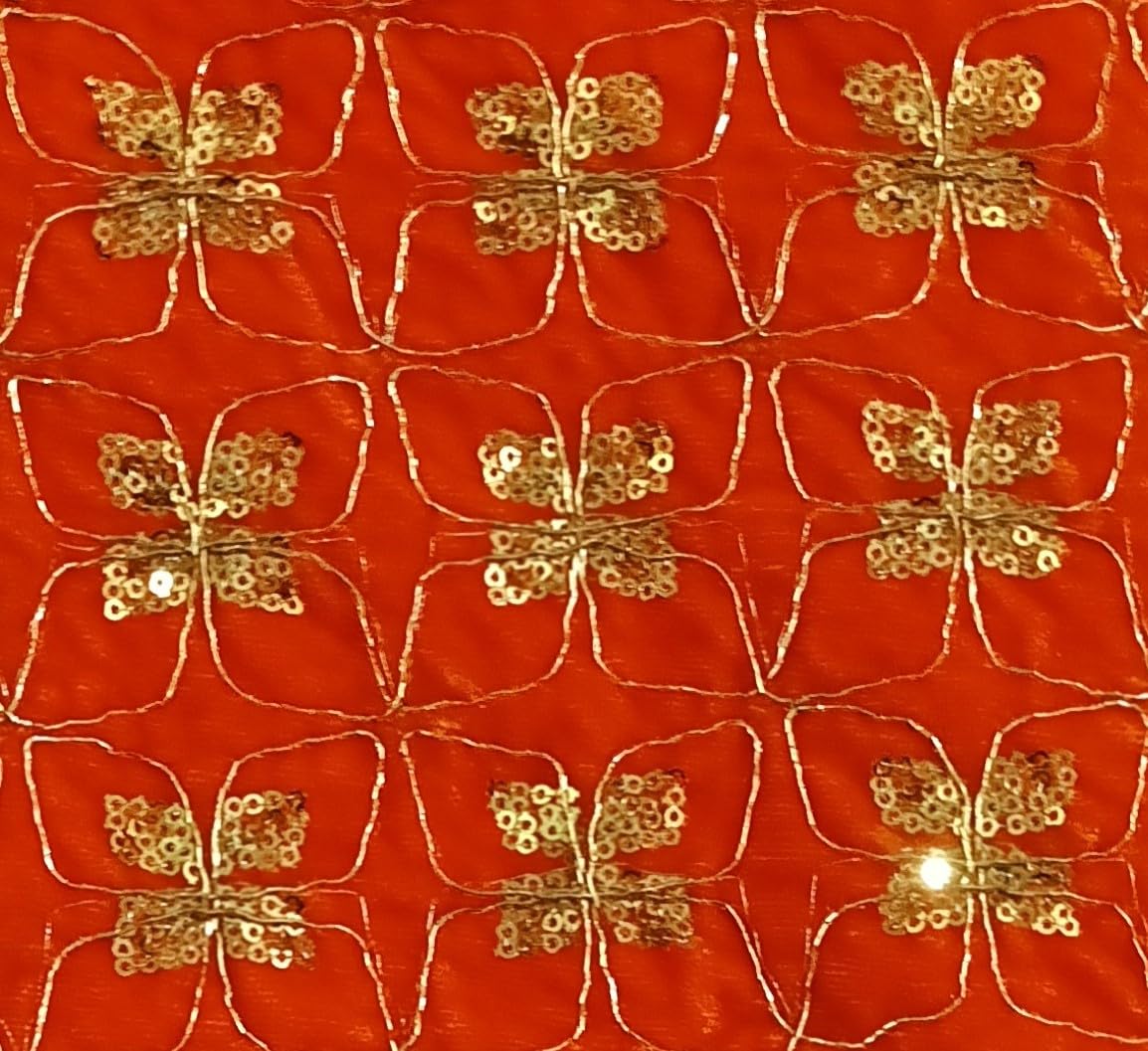 Lakshmi Maa Collection Rumala Sahib Double Set Velvet Orange with Heavy gota & Designer Set of 4 PEC
