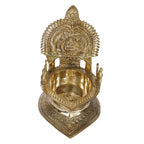 ARTVARKO™ Big Brass Gajlakshmi Gaj Lakshmi Oil Diya Laxmi Deepam for Home Decor Pooja Decorative Deepak Diwali Puja Wedding Gift Mandir Temple 7 Inch