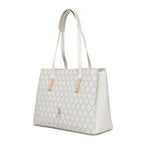 Cia Off White Tote Handbag With Monogram Detail Fits Upto 15 Laptop