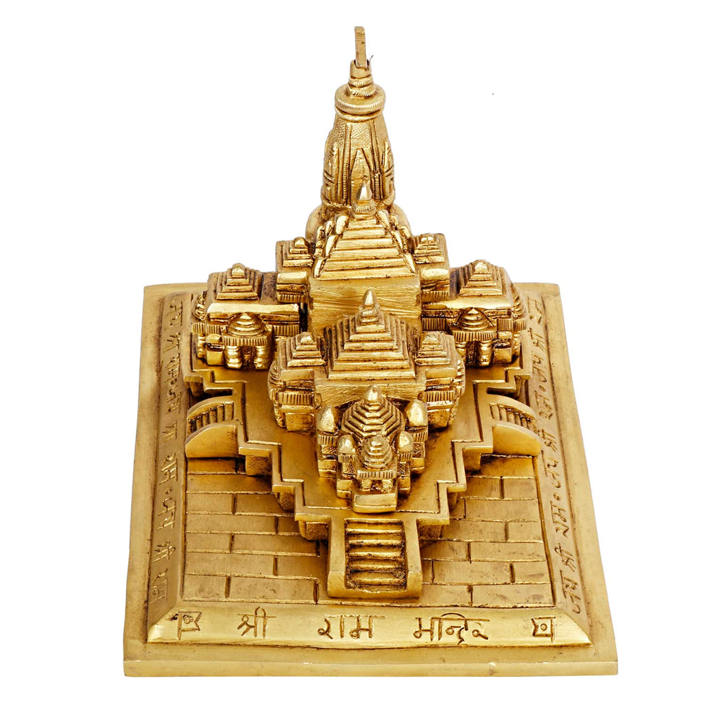 ARTVARKO Brass Shri Ram Mandir Ayodhya Miniature for Home Decor, Temple Gift (7x5.5x5 Inch)