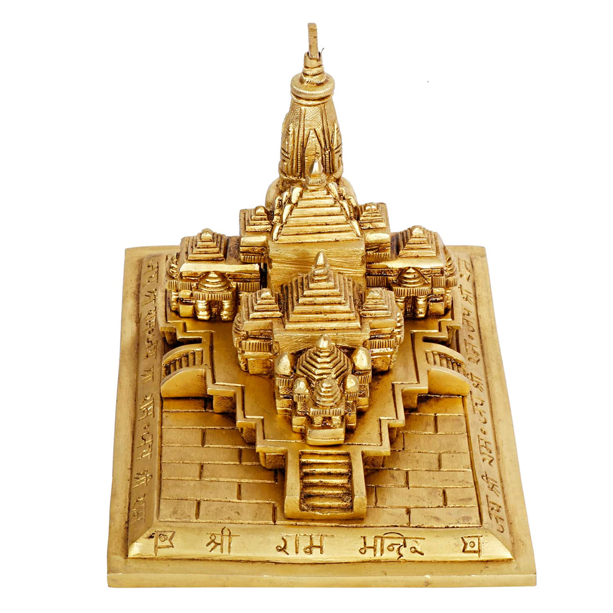 ARTVARKO Brass Shri Ram Mandir Ayodhya Miniature for Home Decor, Temple Gift (7x5.5x5 Inch)