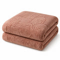 Rubru Leo Flannel AC Blanket | Ultra-Soft Lightweight Blanket for Year-Round Use | Warm, Cozy and Machine Washable (Terracotta Arch, Single) Kafalo