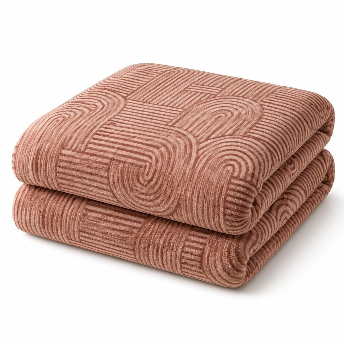 Rubru Leo Flannel AC Blanket | Ultra-Soft Lightweight Blanket for Year-Round Use | Warm, Cozy and Machine Washable (Terracotta Arch, Single) Kafalo