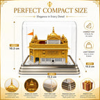 LYF Trend Golden Temple Harmandir Sahib Replica with LED Lights & Premium Display Case – Mini Religious Showpiece for Home Decor & Gifting
