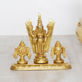 ARTVARKO Brass Tirupati Balaji Statue with Shanku Chakra Sri Venkateshwara Idol Venkateshwar Figurine for Home Office Gold Color 4 Inch.