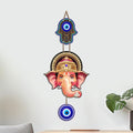 Artvibes Shree Ganesha Nazar Raksha Wall Hanging for Home Entrance | Evil Eye Protection Decor for Living Room Bedroom Office Temple | Positive Energy Spiritual MDF Decorative Gift Item (WH_8563N)