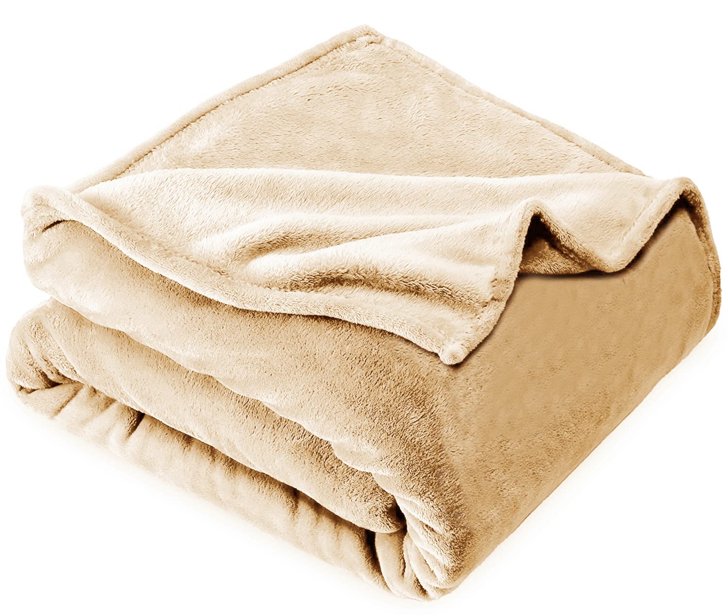 VAS COLLECTION® Premium Plush Single Blanket | 300 GSM Lightweight Cozy Soft for Bed, Sofa, Couch, Travel & Camping| 150x220 cm or 60X86 inches | Beige| Polyester Kafalo