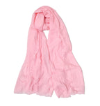 Iba & Isba Women's Plain Crinkled Scarves, Stoles, Hijab (76 x 36 inch) (Sweetpink)