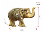 KridayKraft Handcrafted Intricately Detailed Gold-Plated Metal Elephant Showpiece Vastu- Symbol of Prosperity,Friendly Décor for Living Room for Home & Office Décor