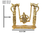 KridayKraft Ganesh ji jhula,Ganpati idol on Swing jhula for Temple Pooja,Ganesha Metal Statue Table Decorative Home,Office & Gift your Relatives,Religious Showpiece Figurines,Corporate Gift Article...