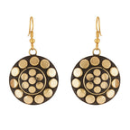 Shreyadzines Non-precious Metal Dangling Handmade Lightweight Hook Tibetan Style Earrings for Women (Gold)
