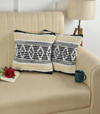 Furnistitchs Premium Decorative Throw Cushion Pillow Cover Boho Home Decor - Living Room Bedroom Couch Sofa Cushion Covers 16 inch x 16 inch (2, Black Kites)