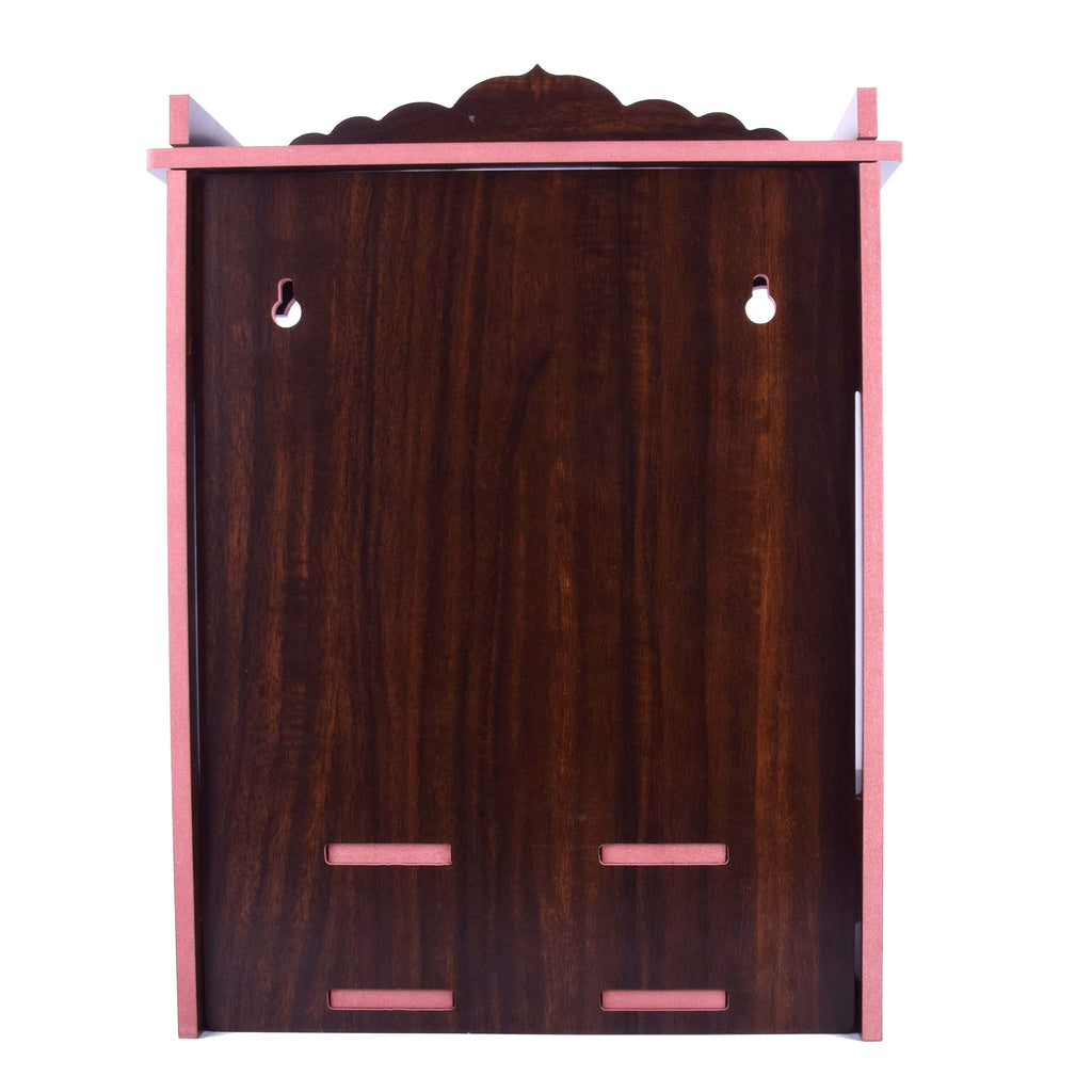 nexat Decorative MDF Wooden Mandir with Doors | Compact Pooja Temple for Home, Office & Gift Purpose (393)