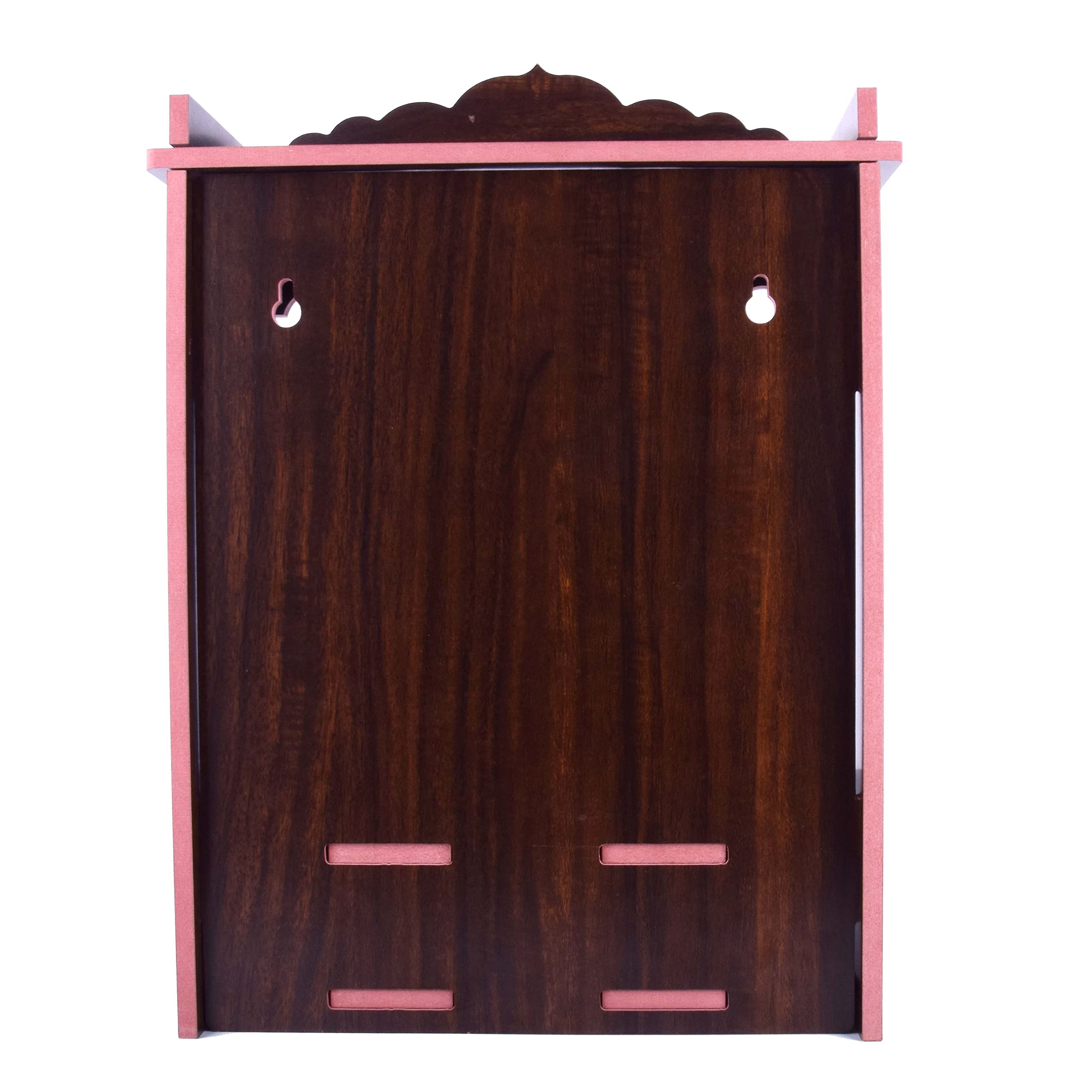 nexat Decorative MDF Wooden Mandir with Doors | Compact Pooja Temple for Home, Office & Gift Purpose (393)