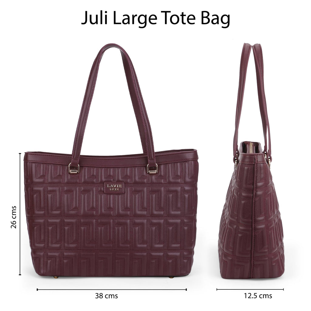 Lavie Luxe Juli Large Tote Bag for Women | Tote Bag for Work | Ladies purse | Stylish Shoulder Bag | Gift for Women