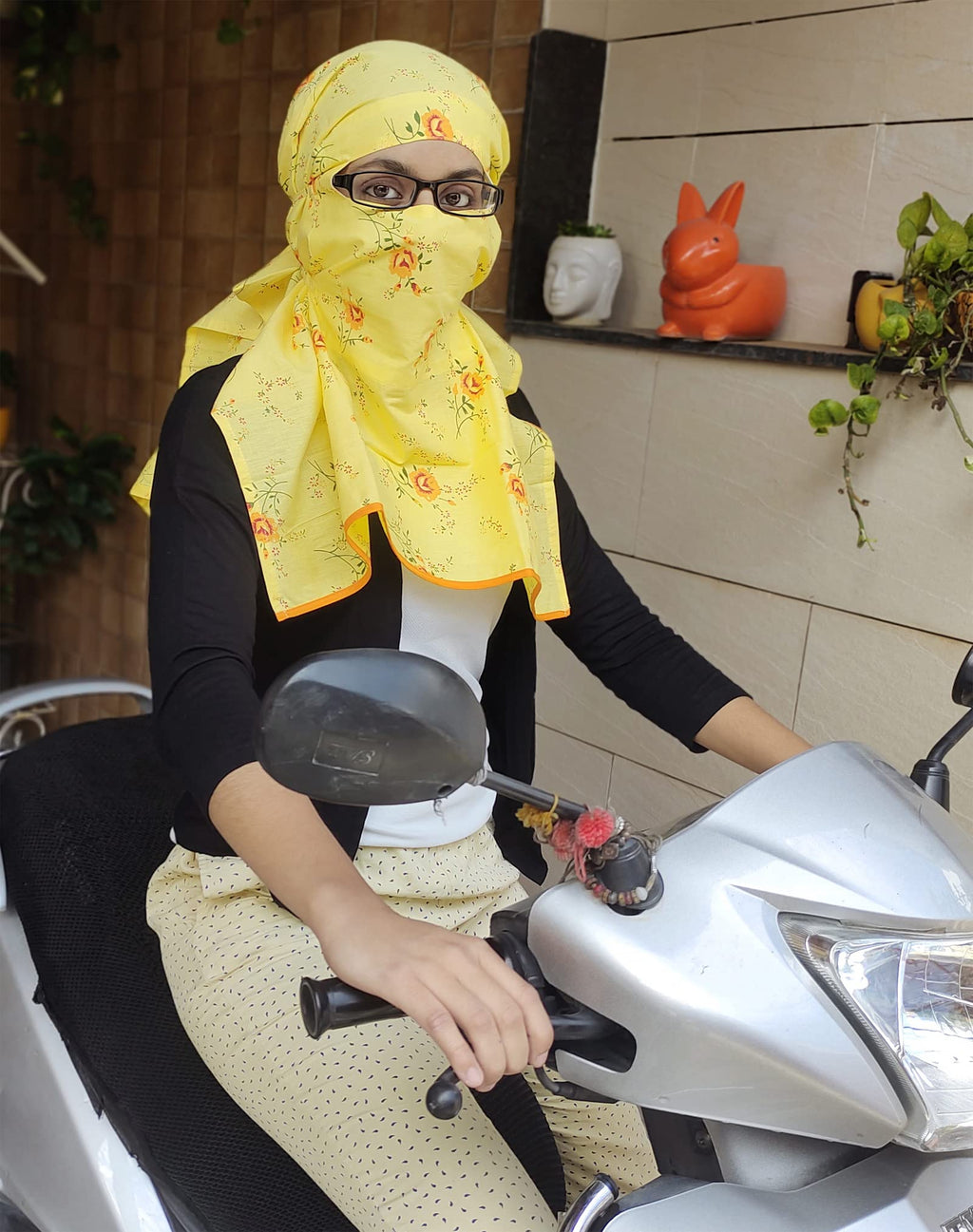 Switchon Export quality Cotton Innovative scarf hijab with closer Hook and Loop Tape- Multi (Multicolor11)