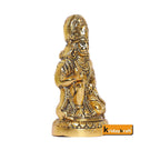 KridayKraft Metal Hanuman Ji Statue Sitting Idol Bajrangbali Murti Gift Article Decorative Showpiece, Gold Plated, 1 Piece.