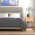 Urban Space Microfibre Reversible All Season Single Bed Blanket for Summer, 3 Layer Solid Quilted Dohar, Reversible Single Bed Dohar/Blanket/Quilt (Grey & Rose, 225 x 145 CM) Kafalo