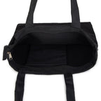 DANIOO DON'T WORRY WE CARRY Canvas Tote Bag For Women, Multipurpose Handbags For Women With Zipper And Pocket For Travel, Shopping And College Tote Bag (Black Owl), White & Black