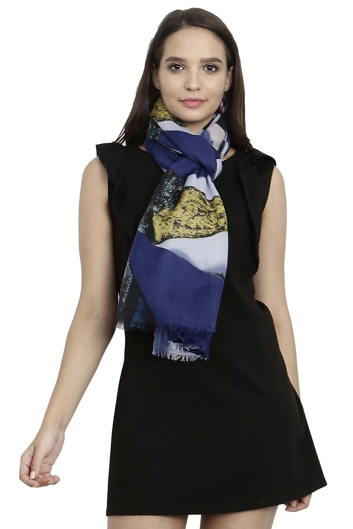 FabSeasons Cotton Viscose Colorful Printed Soft Scarf/Scarves, Shawl and Stoles for Women, Size - 90 * 190 cms