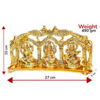 KridayKraft Laxmi Ganesh Saraswati Metal Statue Peacock Frame Looks Beautiful for Decor Your Home, Religious Idol Showpiece,Metal Laxmi Ganesha Murti for Diwali Poojan and Gifting Idol...