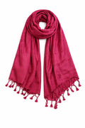 ZEN APPAREL Soft Viscose Fabric Jacquard Scarf, Stole, Shawl (Pink)