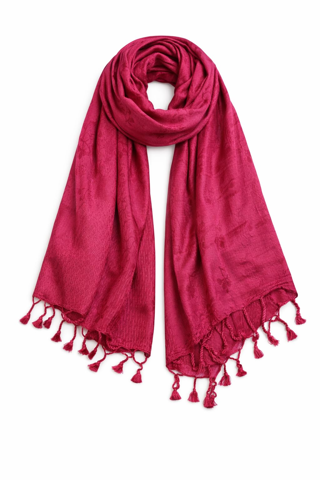 ZEN APPAREL Soft Viscose Fabric Jacquard Scarf, Stole, Shawl (Pink)