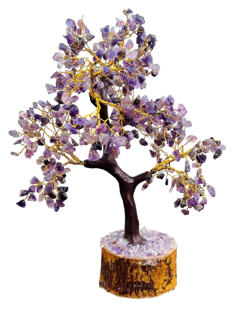 Amethyst Gemstone Crystal Tree, Bonsai Fortune Money Tree for Good Luck, Home Decor, Office Table Dcor Spiritual Gift Best for Gift (Amethyst)