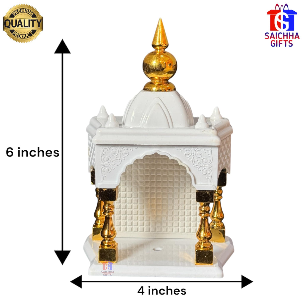 SAICHHA GIFTS Temple for car Dashboard Stand 6 inches (White)