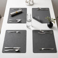 Upaado Premium Double-Sided PU Leather Placemats Set of 4 | Reversible Space Grey Table Mats | Waterproof Heat Resistant Dining Table Mats | Easy to Clean Non-Slip Placemats |45 x 30 cm Kafalo